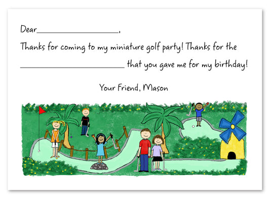 Miniature Golf Flat Notecard