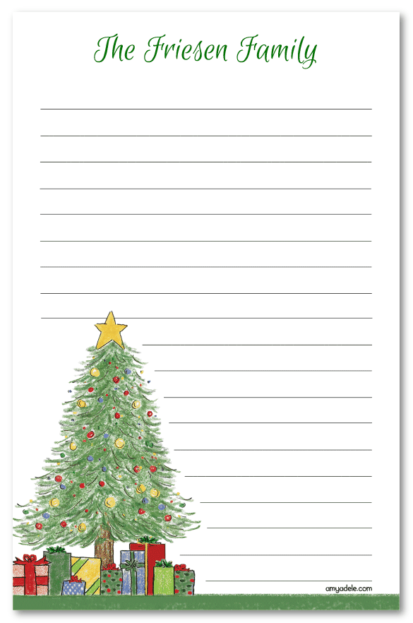 Christmas Tree Scene Note Pad