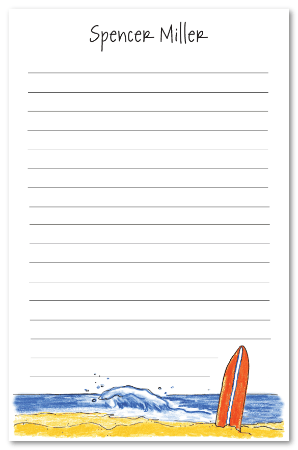 Surfboard Note Pad