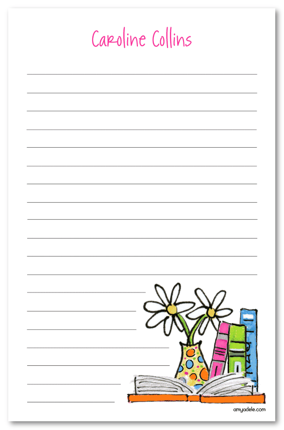 Reading Books For Girls Note Pad