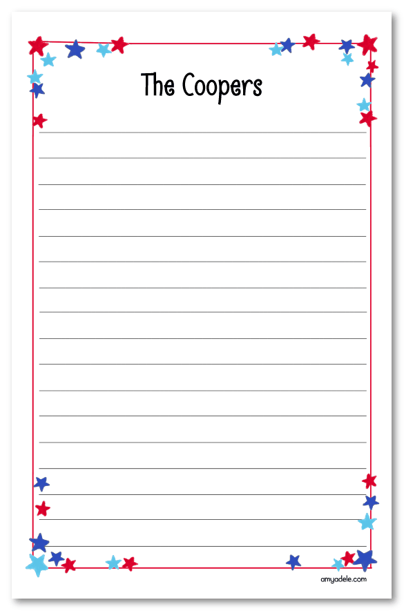 American Stars Note Pad