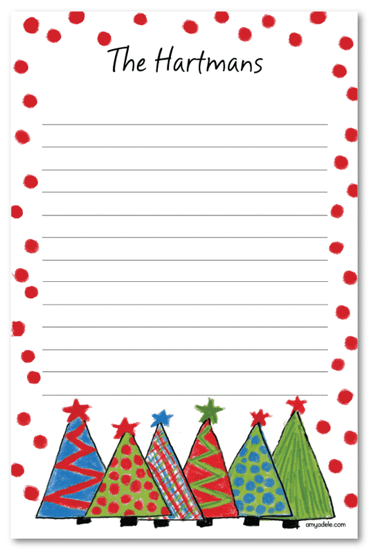Colorful Christmas Trees Note Pad