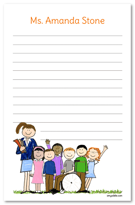 Teacher's Class with Wheelchair Note Pad