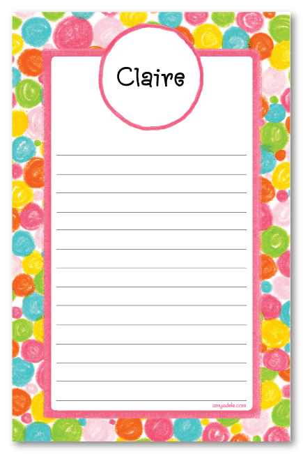 Girl Dots Note Pad