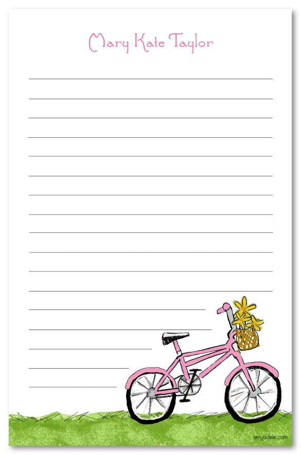 Bike Notepad Pink Bicycle Note Pad – AmyAdele.com