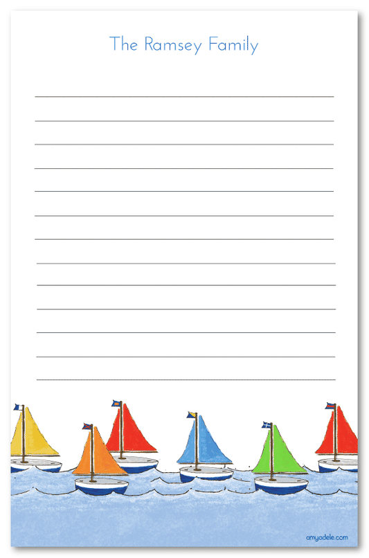 Colorful Sailboats Note Pad