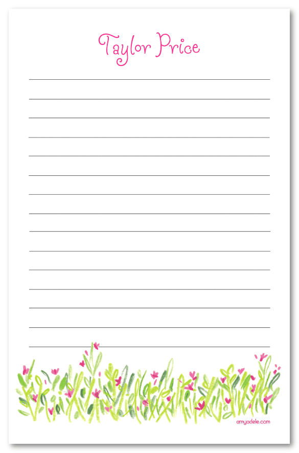 Pink Wildflower Note Pad