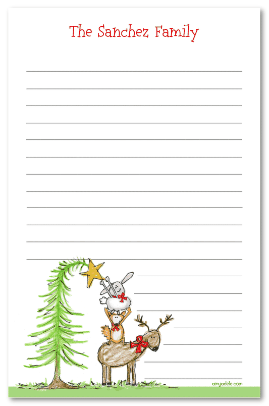 Woodland Animals Christmas Note Pad