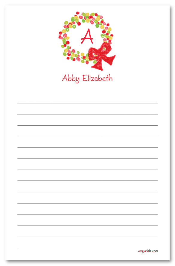 Dotted Holiday Wreath Note Pad