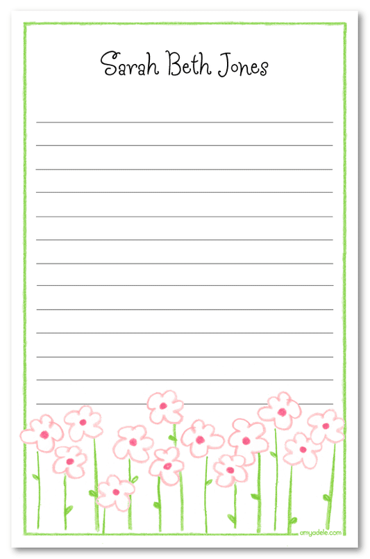 Pink Popcorn Daisies Note Pad