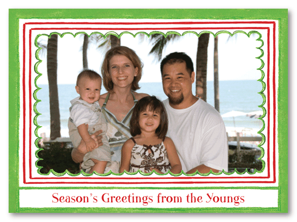 Triple Christmas Border Photo Card