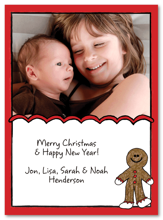 Gingerbread Man Christmas Photo Card