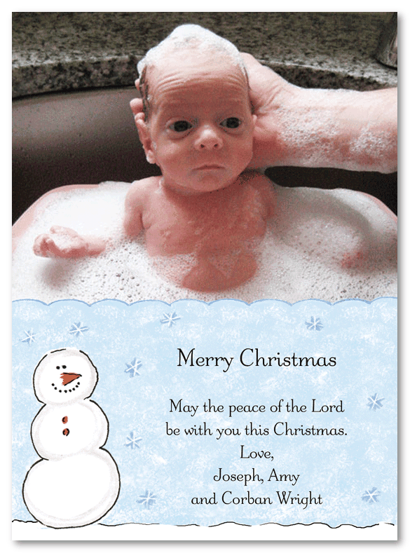 Simple Snowman Photo Card