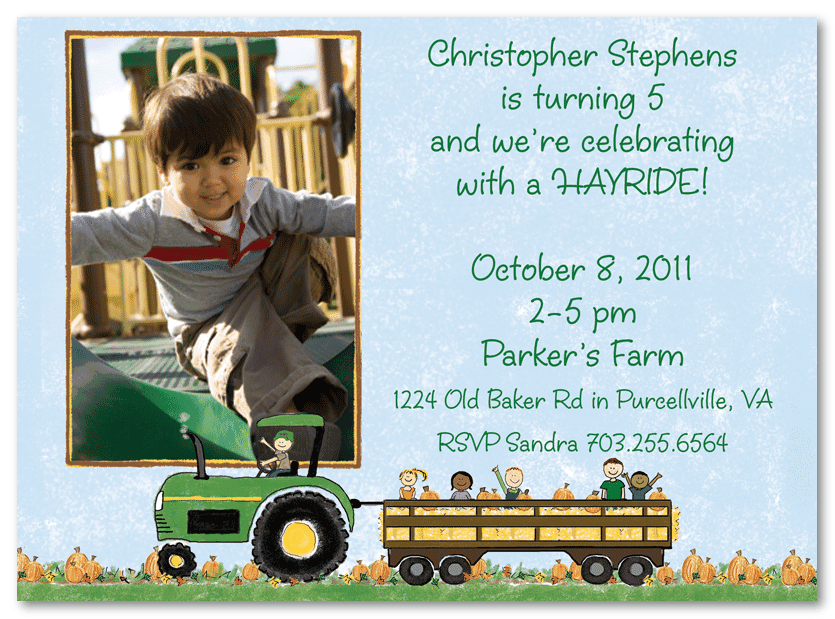 Hayride Photo Card Invitation