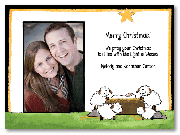 Baby Jesus and Sheep Photo Card