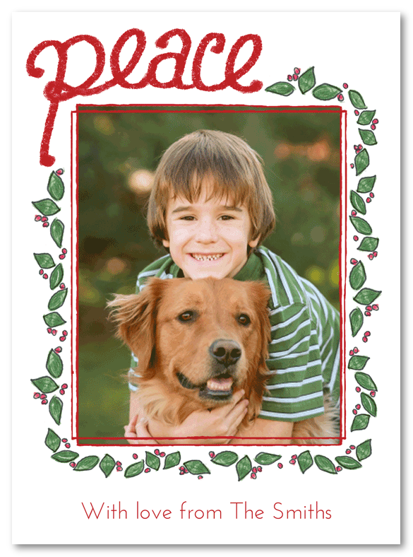 Christmas Leaves Photo Card