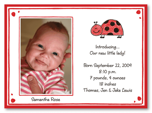 Ladybug Baby Photo Card