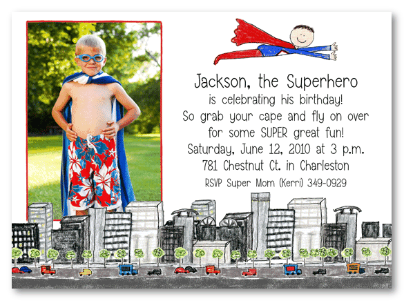 Superhero Photo Invitations