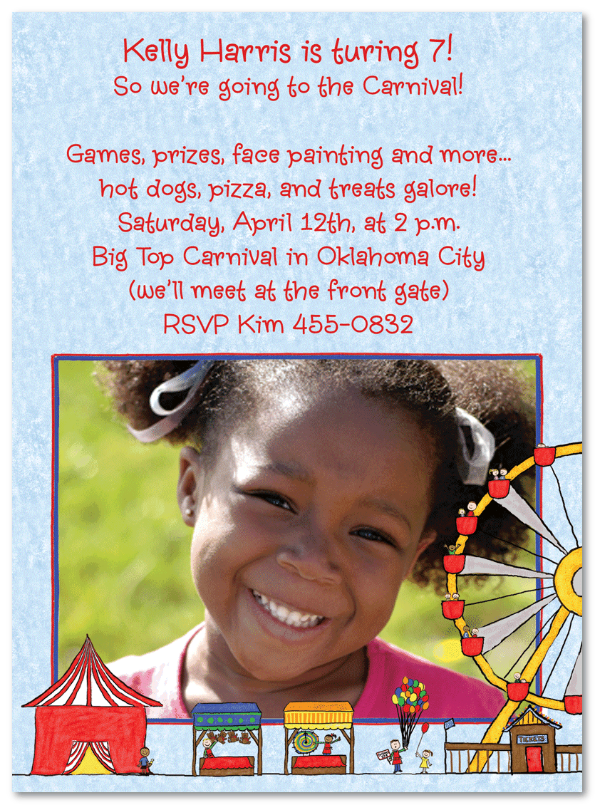 Carnival For Girls Photo Invitations