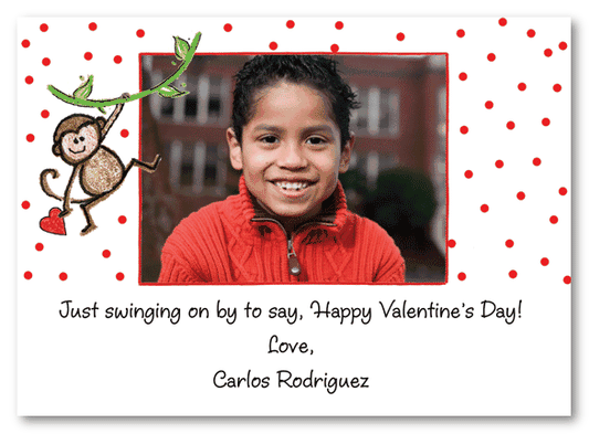 Monkey Kids Photo Valentine Cards