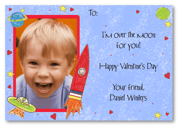 Space Kids Photo Valentine Cards