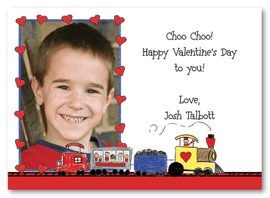 Train Kids Photo Valentine Cards