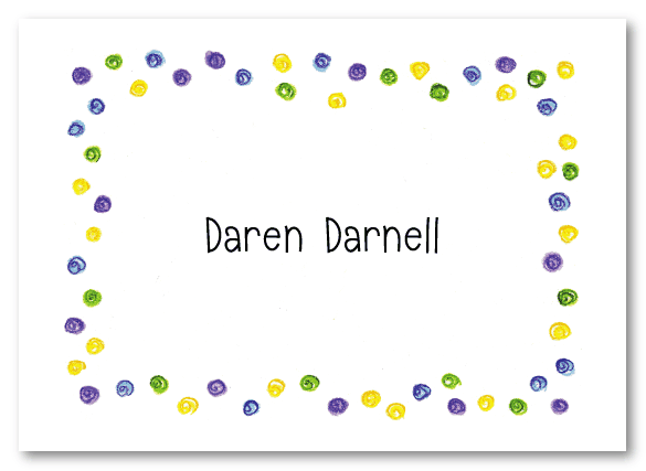 Happy Green Dots Border Stationery