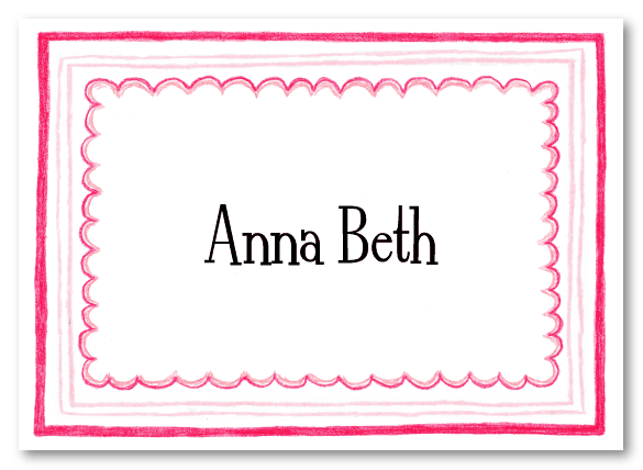 Triple Pink Border Stationery