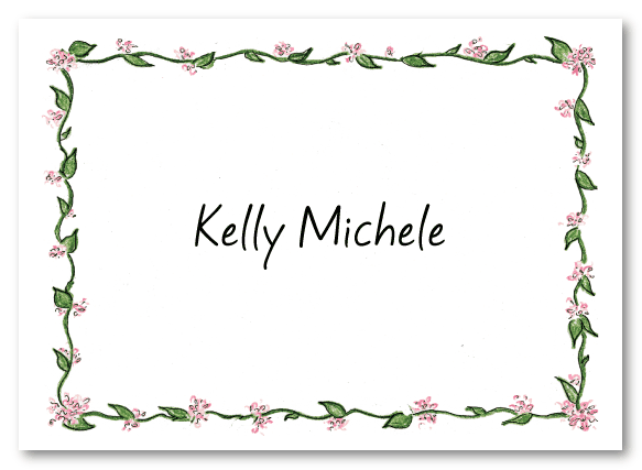 Pink Vine Border Stationery