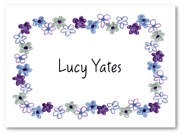 Lucys Purple Border Stationery