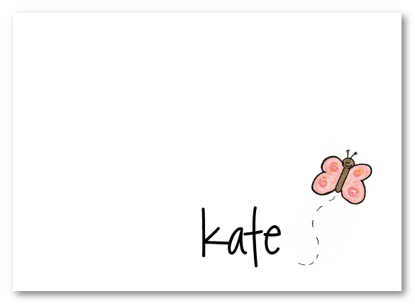 Kates Pink Butterfly Stationery