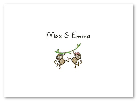 Boy and Girl Monkeys Stationery