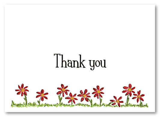 Red Daisies Stationery