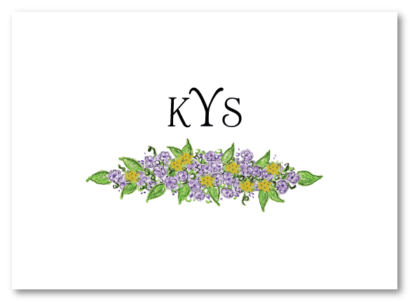 Purple Bunch of Flowers Stationery