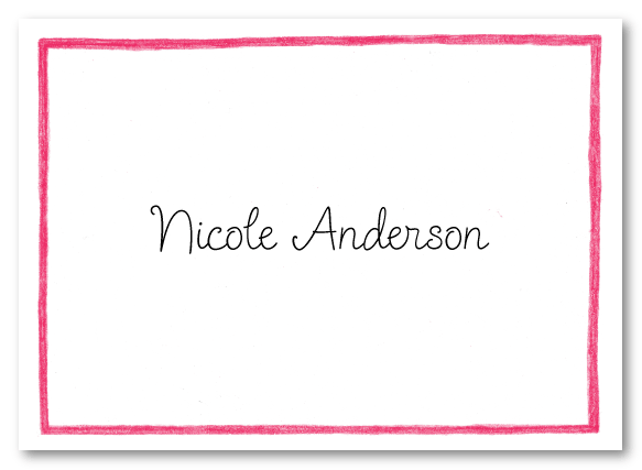 Pink Line Border Stationery