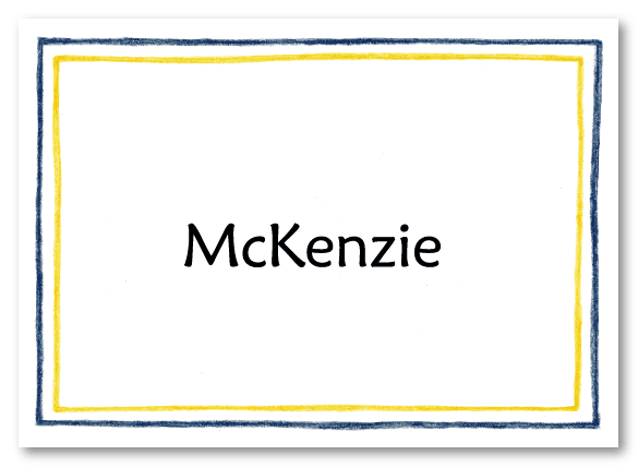 Blue And Yellow Line Border Stationery
