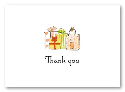 Neutral Baby Gifts Thank You Note