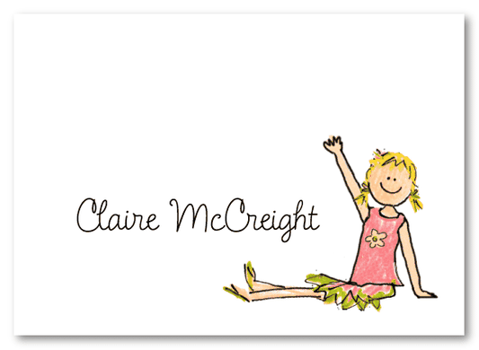 Blonde Sitting Girl Thank You Note