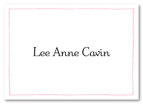 Light Pink Line Border Thank You Note