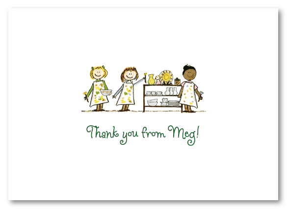 Girls Pottery Party Thank You Note