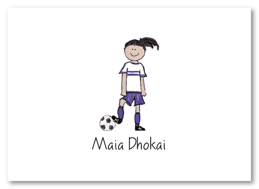 Latina Soccer Girl Folded Notecard