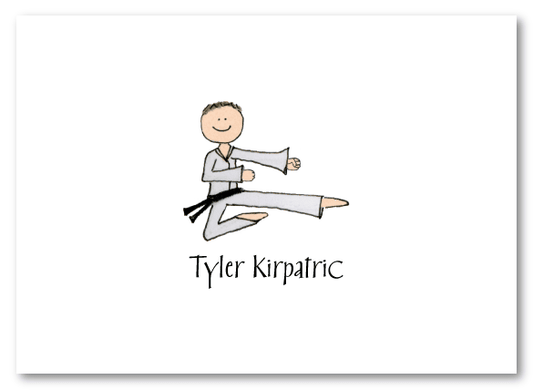 Karate Boy Folded Notecard