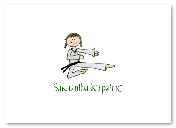 Karate Girl Folded Notecard