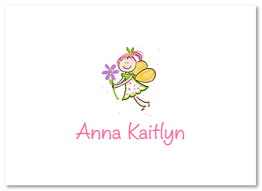 Pink Fairy Folded Notecard