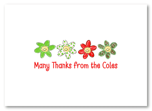 Happy Daisy Christmas Row Folded Notecard