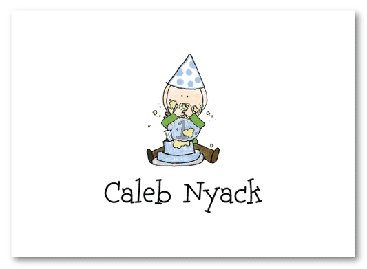 Boys First Birthday Folded Notecard