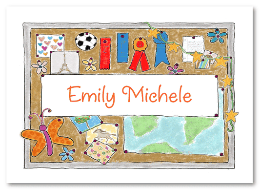 Girls Bulletin Board Folded Notecard