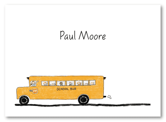 School Bus Folded Notecard