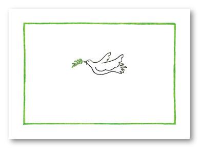 White Dove Folded Notecard