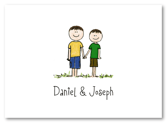 Two Brothers Folded Note Card